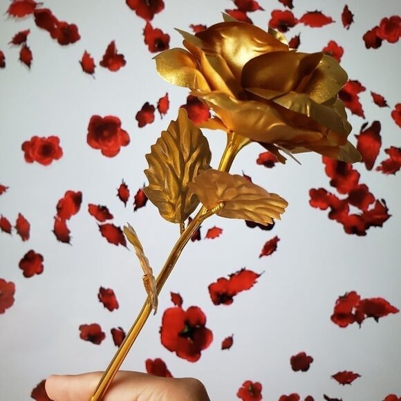 24K Gold Plated Rose Foil Flower Gift Valentine's Birthday Lover NWT - Picture 10 of 11